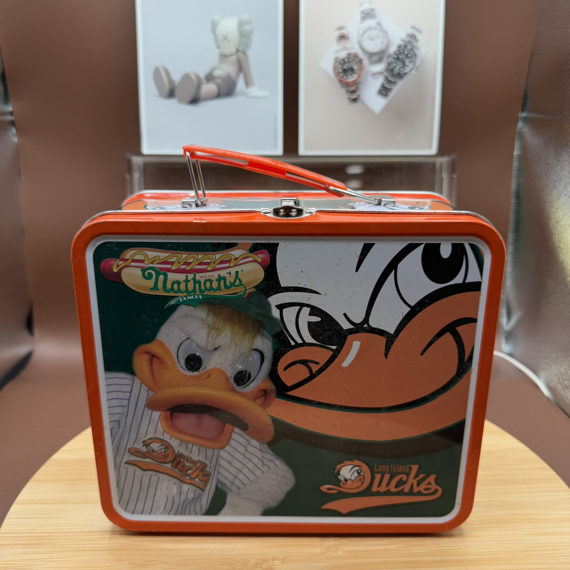 Vintage Long Island Ducks Nathans Hot Dog Promotion Tin Lunchbox