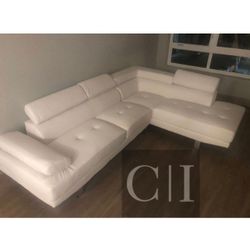 New White Sectional Sofa Couch 