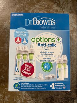 👶 Dr. Brown's Options+ Anti-Colic Newborn Gift Set — NEW Plus MAM Night Glow in the Dark Pacifiers