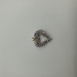 10kt Yellow Gold Diamond Heart Charm 