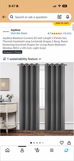 Gray Blackout Curtains - 2 Panels