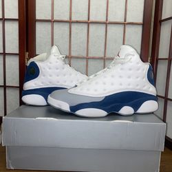 Jordan 13 White Fire Red French Blue 