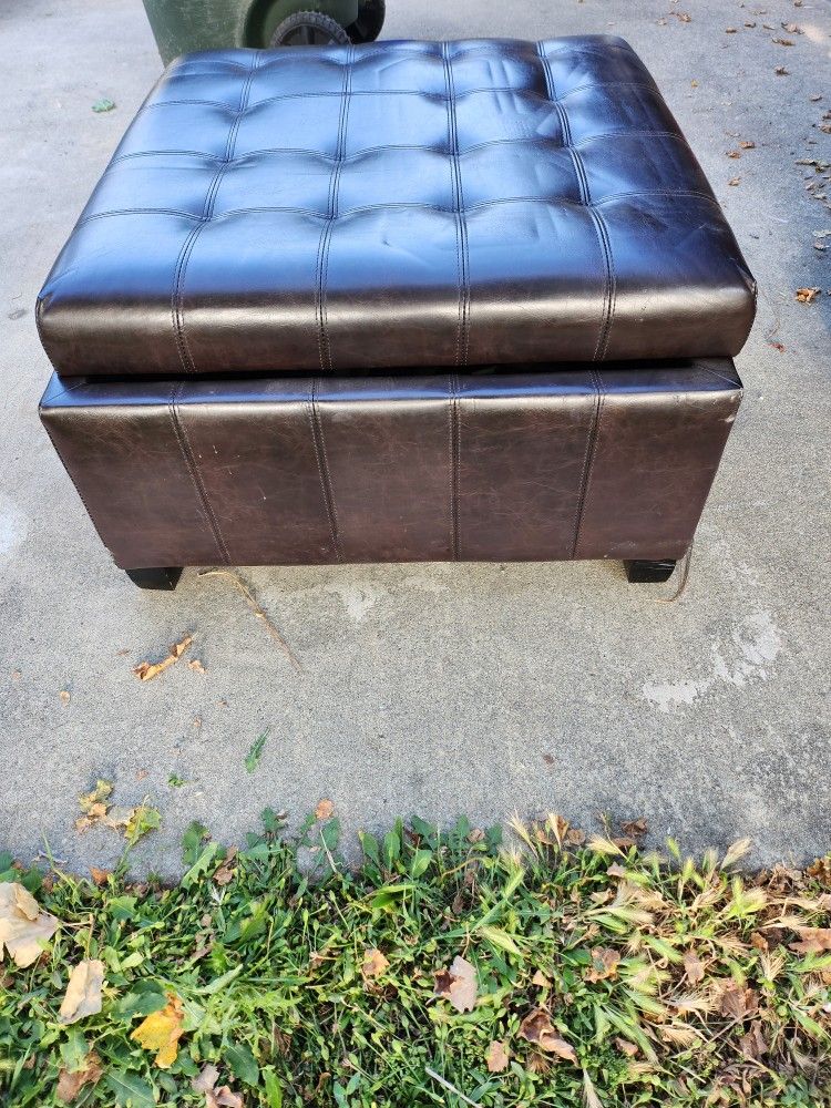Leather Ottoman