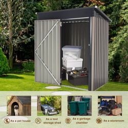 Cobertizo Metálico Nuevo 3' x 5' para Herramientas de Jardín con Puerta con Cerradura - 67"x37.4"x72.5"