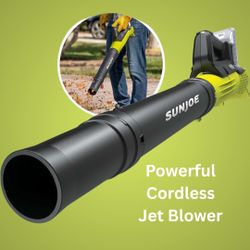 Sun Joe 24V-TB-LTE is a cordless, compact turbine leaf blower that operates at 100 MPH. It features a 24-Volt IONMAX battery for efficient performance