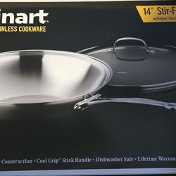 Cuisinart 14-Inch Stir-Fry Pan, Helper Handle and Glass Cover, Chef's Classic Stainless Steel, 726-

38H