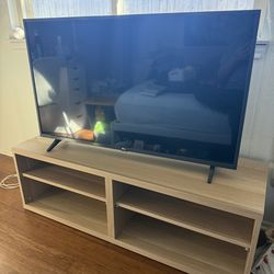 LG 43" 4k UHD Smart TV + IKEA stand + removable LED light around tv