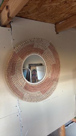 Round Woven Rattan Wall Mirror