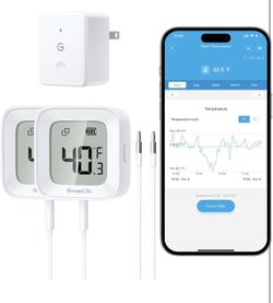 GoveeLife WiFi Refrigerator Thermometer with Alarm, Wireless Digital Freezer Temperature Gauge with App Control, LCD Display, 2 Years Free Data Export
