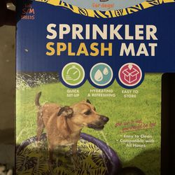 Banana Boat Sprinkler Splash Mat For Dogs Quick Set-Up S/M Breeds 39”