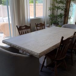 Genuine Raw Edge Travertine Stone Dining Table