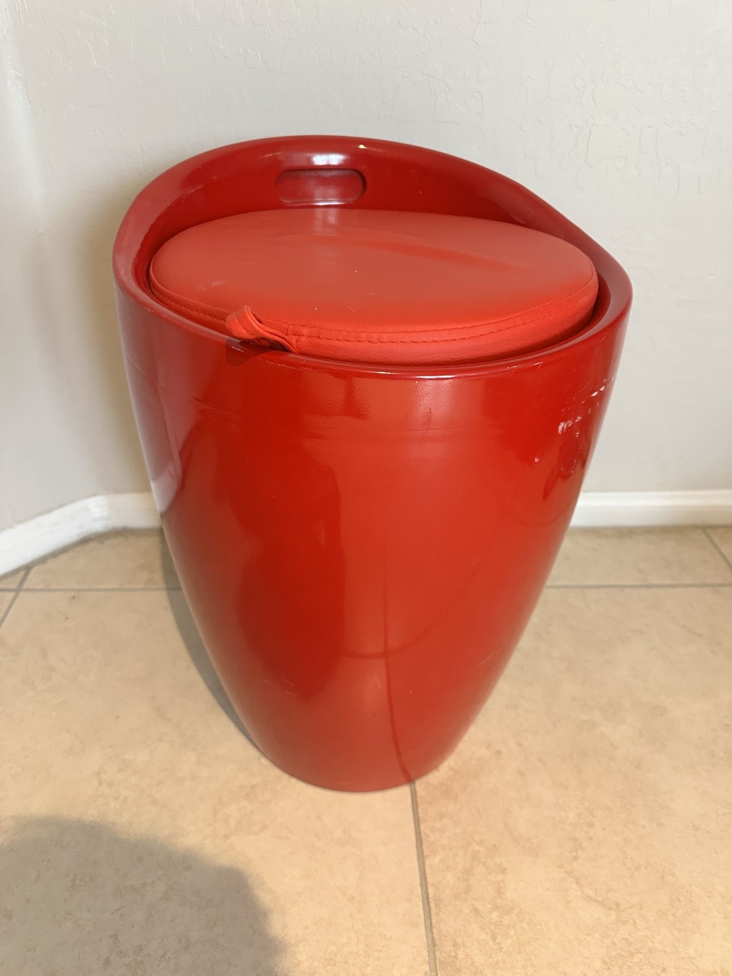Bright Red Storage Stool