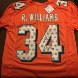 Ricky Williams Signed Jersey Inscribed “Puff, Puff, Run”