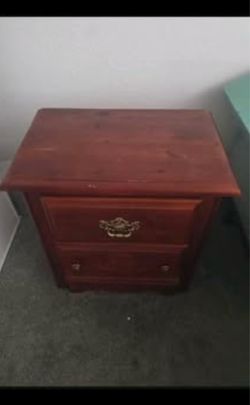 Wooden Nightstand with Two Drawers