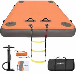 VOFiTNY Inflatable Floating Dock, Swim Platform Floating Dock for Lakes, Lake Floats for Adults, Island Raft Mat for Lake Beach Ocean, Non-Slip Surfac