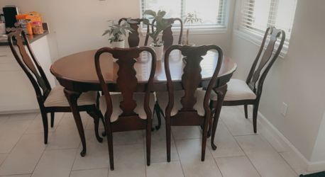 Dark Cherry Dining Room Table With 6 Chairs