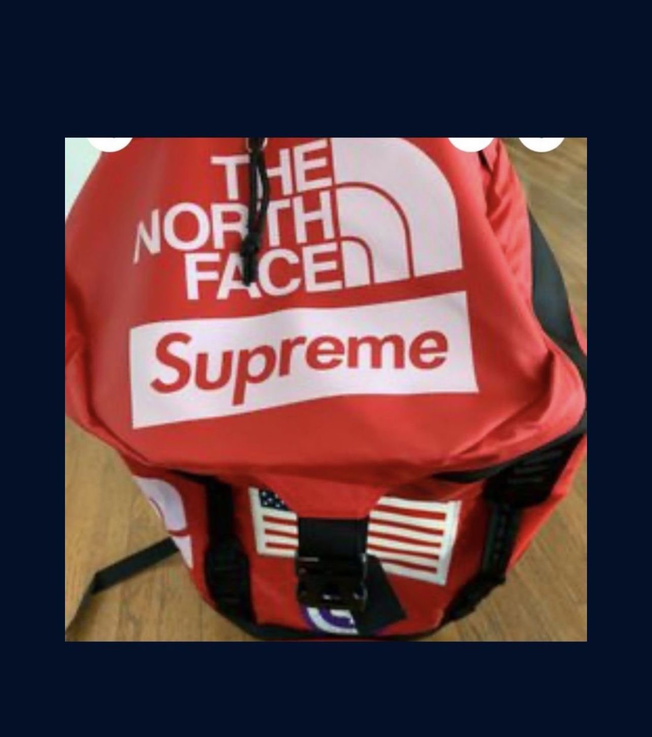 North face supreme Backpack Duffle Bag  brand New ! Sold out in stores! Large bag many compartments! Got as a gift plz don’t ask if it’s authentic I h