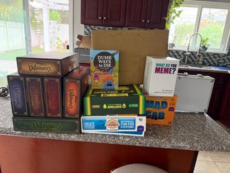 Various board games poker chips and backgammon