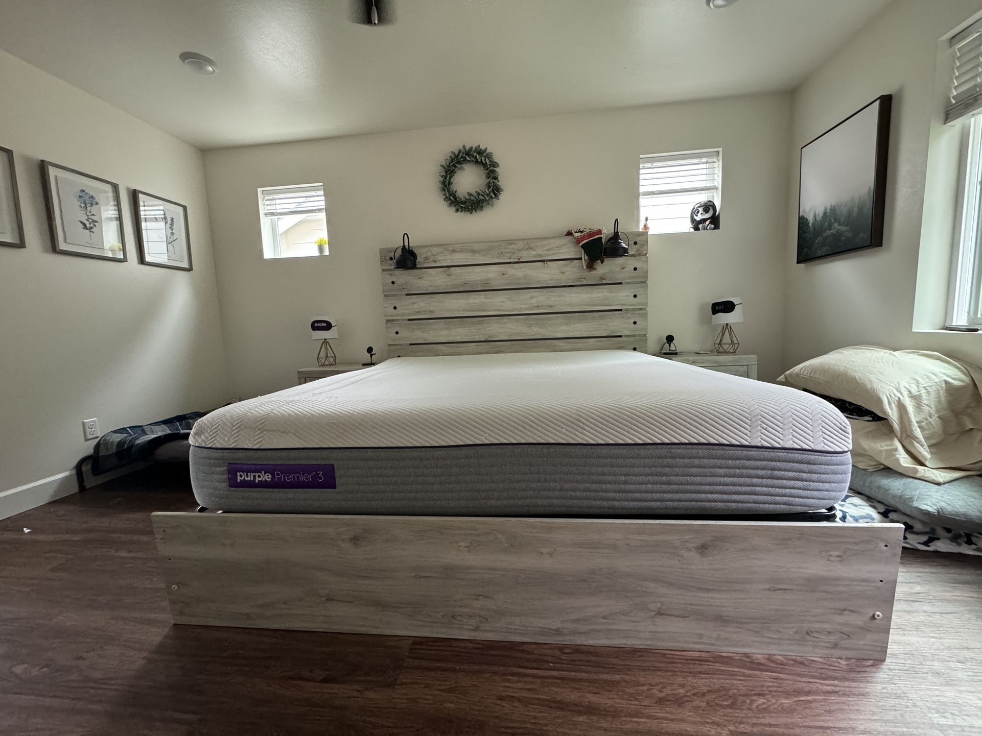 King Size Purple Mattress 5 Piece Matching Bedroom Set 