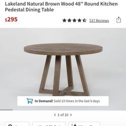 48" Round Kitchen Dining Table 