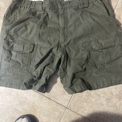 Green cargo shorts