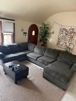 Large Neutral Sectional Sofa, Barely Used