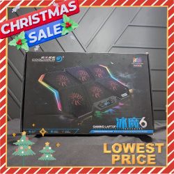 Coolcold RGB Laptop Cooling Pad, Gaming Laptop Cooling Stand 6 Quiet Cooling Fan