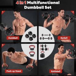 55 Lb - 4 in 1 Multi Functional Dumbbell Set