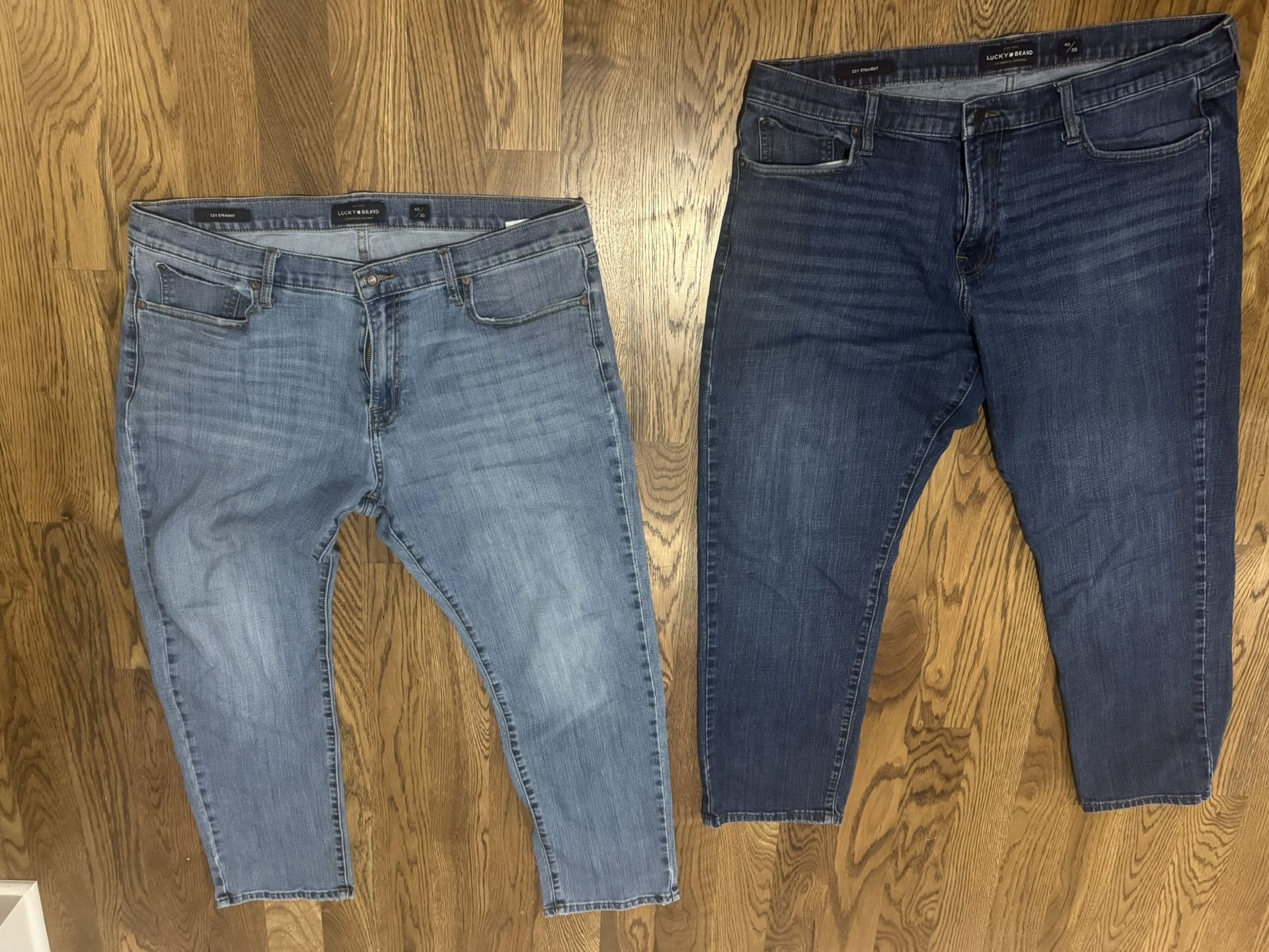 2-Lucky Brand Blue Jeans-221 Straight Men’s Jeans-Size 40/30 for both—$15 each or both for $25