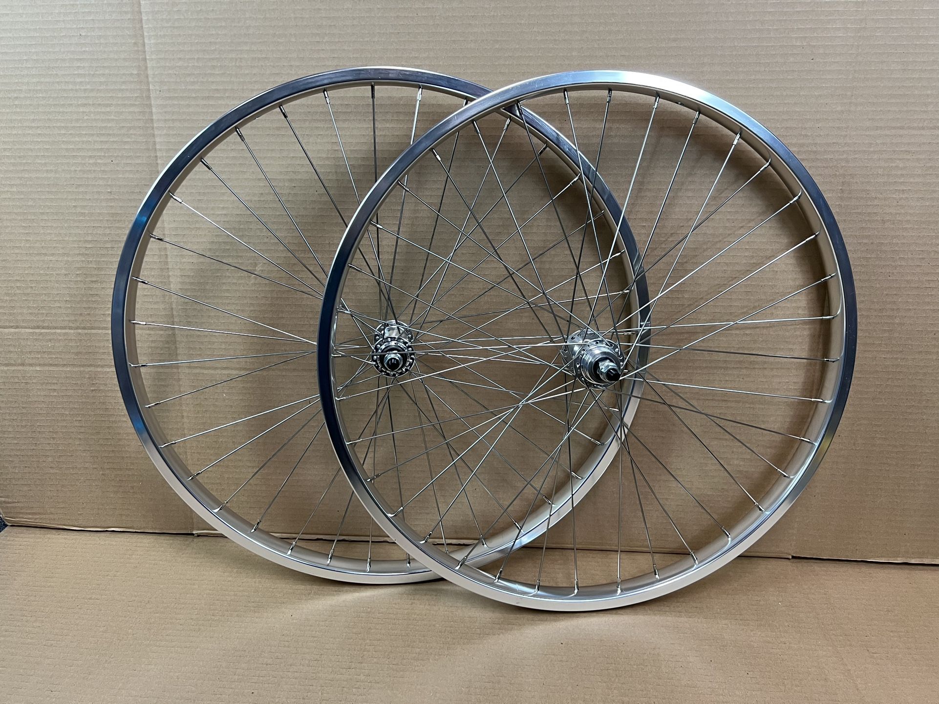 26” BMX WHEELSET - SEALED - DOUBLE WALL - SILVER