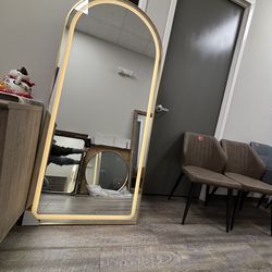 Floor hanging mirror with led 32*72 inch for home yoga haircut