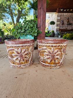 Rustic Flower Clay Pots. (Planters) Plants, Pottery, Talavera $60 cada una.