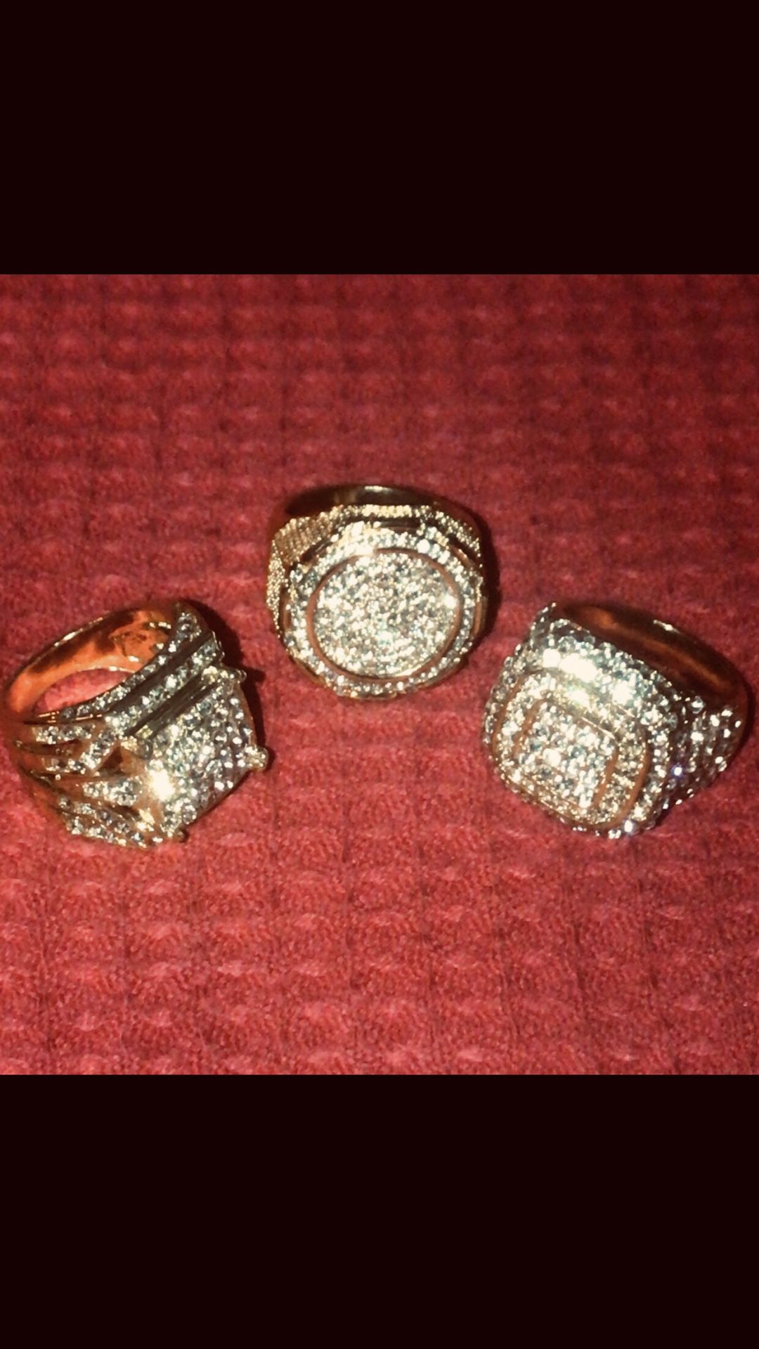 Men’s 14kt Gold Rings ( AAAA quality Diamondiqe stones