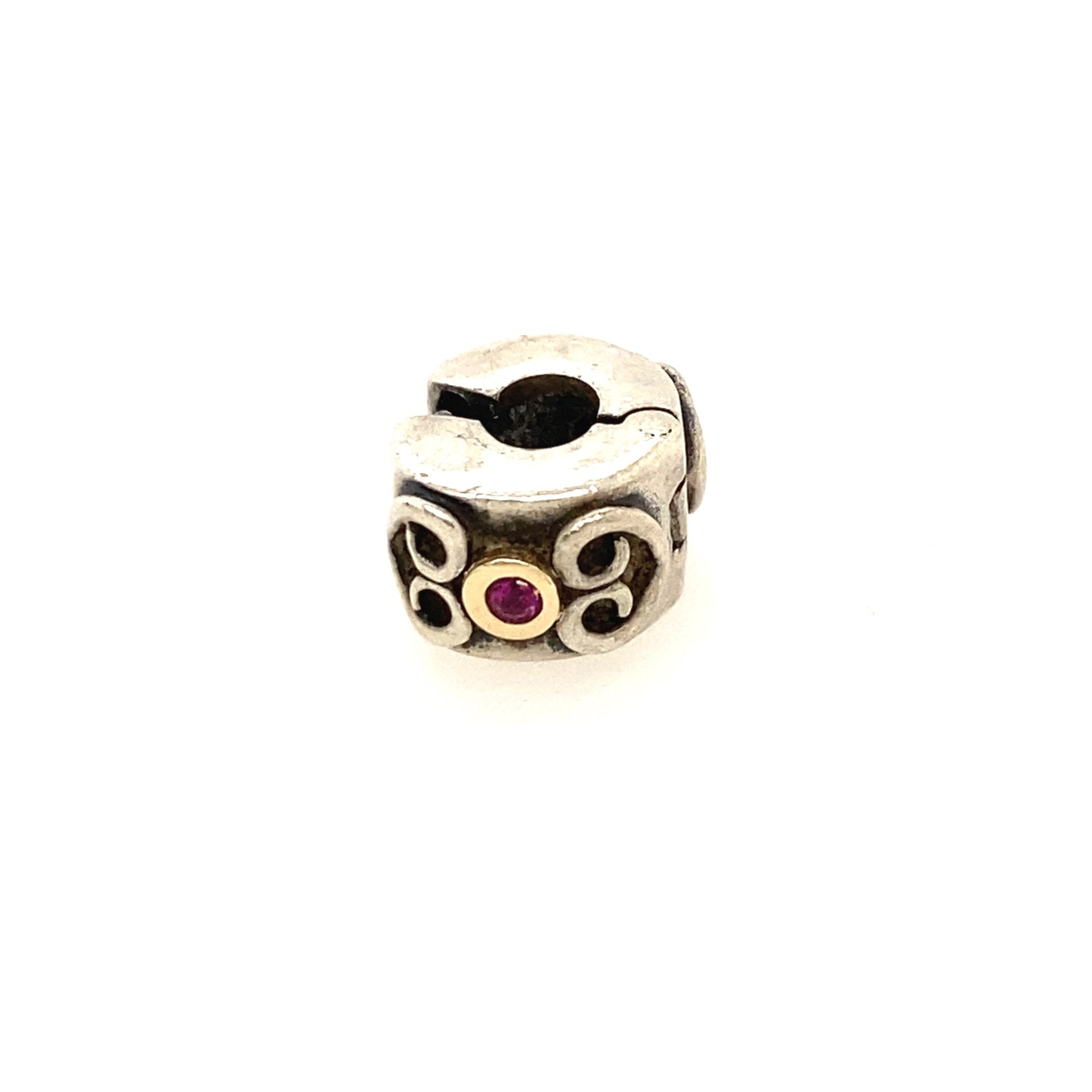 Pandora Two Tone Ruby Clip