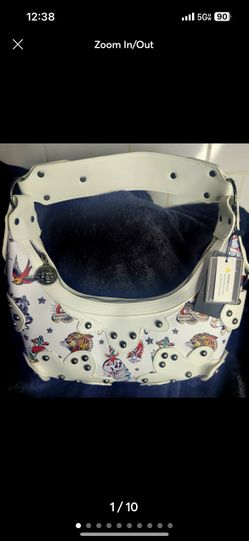 Ed Hardy white purse shoulder bag