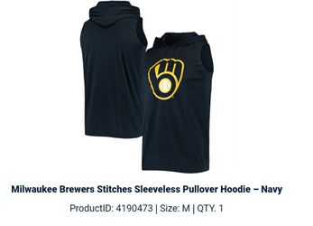 Brewers Sleeveless Pullover Hoodie Medium
