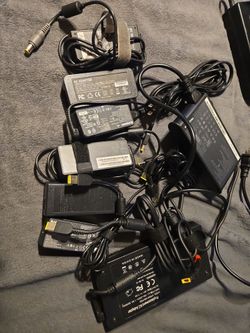 Lenovo laptop chargers rectangular plug and one round type gaming blocks as well