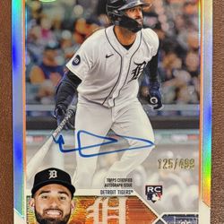2023 Topps Chrome - Rookie Autographs Riley Greene #RA-RG Refractor /499
