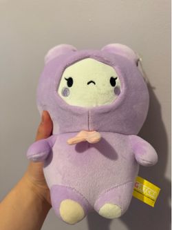 💜 Gatcha Sad Crying Bear Plush Purple — Emo Kawaii Stuffed Animal NWT