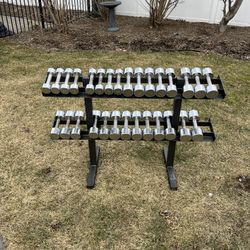  PREMIUM Chrome Dumbbell Set + Professional Rack 💎