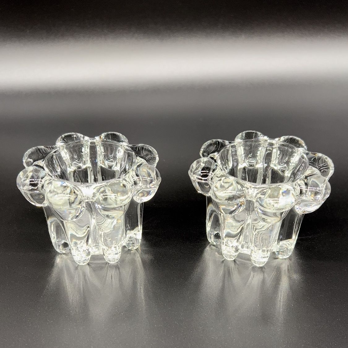 Candle Holder Set 2 Piece Taper Votive Clear Crystal Alco Industries Inc