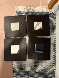 Wooden frame mirror wall decor