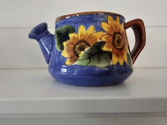 Decorative blue watering can - Sunflower 