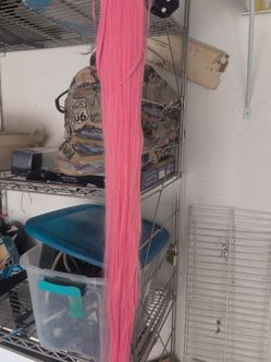 Long Pink Straight Cosplay ponytail