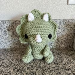 Handmade Crochet Triceratops