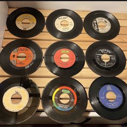 45 VINYL RECORDS Soul , rhythm + blues take all for $39 River of Tears Ben E King You Tempt Me Sam Williams Don Juan in Town The Versalettes The Balla