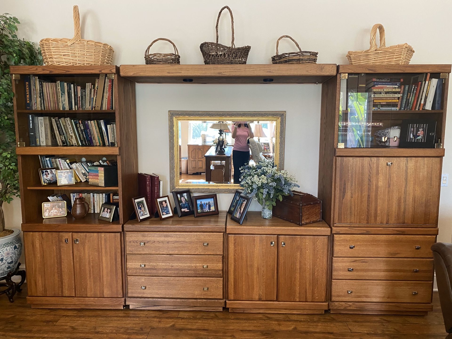 Solid wood wall unit / entertainment center make offer for Sale in