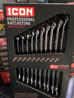 ICON 10-Piece Metric Ratcheting Wrench Set