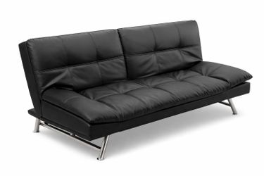 Modern Black Futon Sofa Bed – Like New, Clean