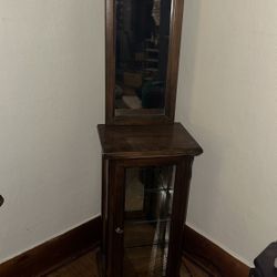 Beautiful Lighted  Cario  Cabinet With Glass Shelves 